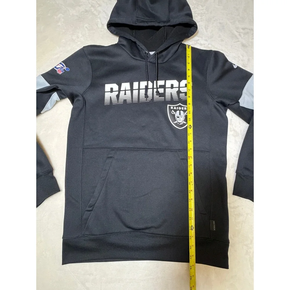 Nike Black Raiders NFL Onfield Dri-FIT Hoodie Mens Small Like New